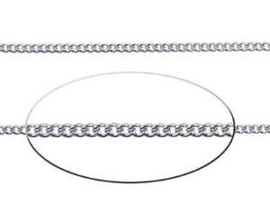 1.8 mm Sterling Silver Diamond Cut Curb Chain