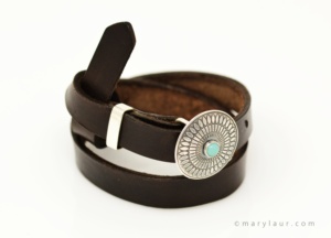 Concheau and Turquoise Wrap Bracelet - Style 250